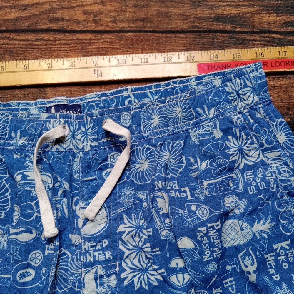 Johnnie-O Men's Board Shorts Trunks Lined Drawstring Size Medium Blue - Picture 7 of 8